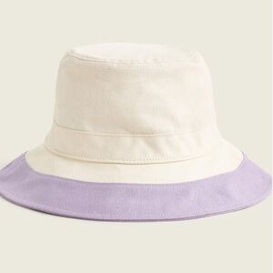 J.Crew Womens Wide Brim Bucket Hat In Colorblock Purple Sz.M-L New Without Tags